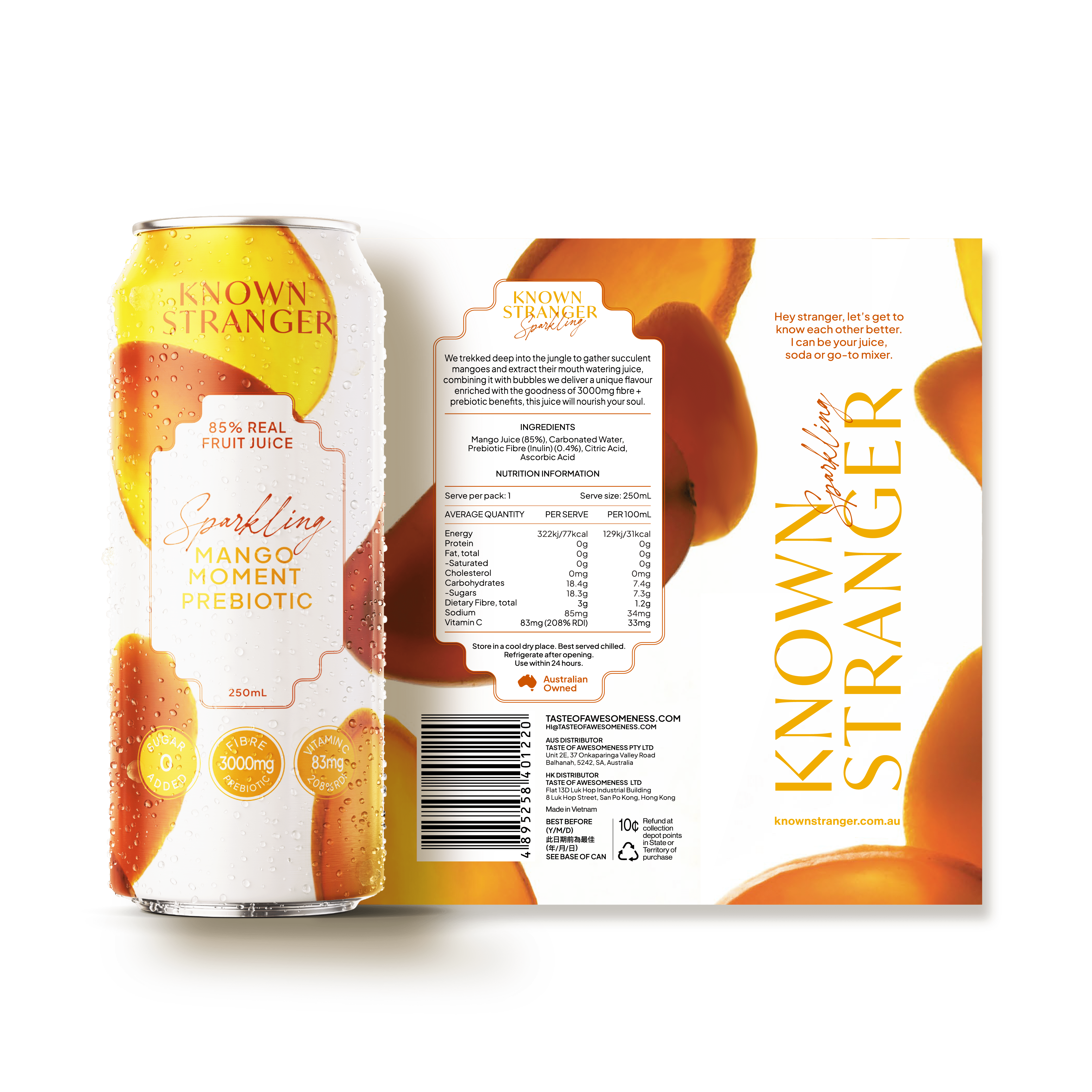 Prebiotic Sparkling Juice - Mango Moment - Taste of Awesomeness